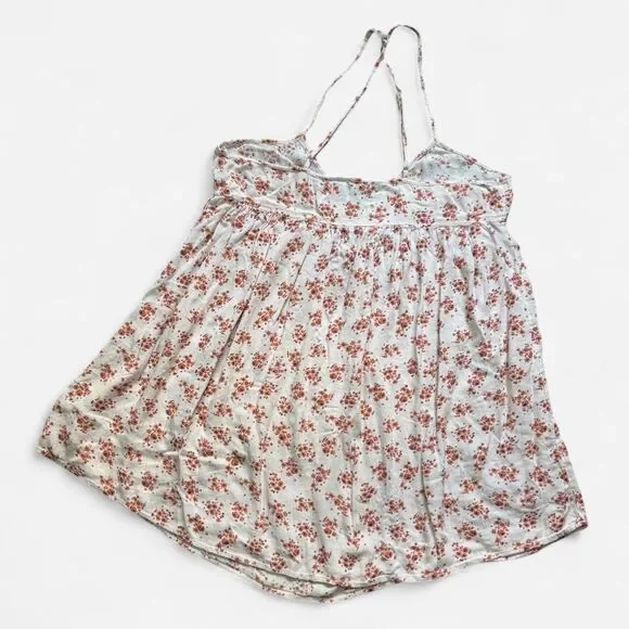 Volcom Pink Floral Spaghetti Strap BabyDoll Mini Dress (Size Medium) - Picture 7 of 8